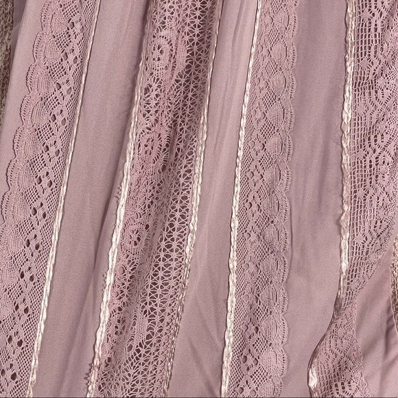 Anthropologie One September M Rosanella Lace Knit Blouse Top Pink - Picture 10 of 10